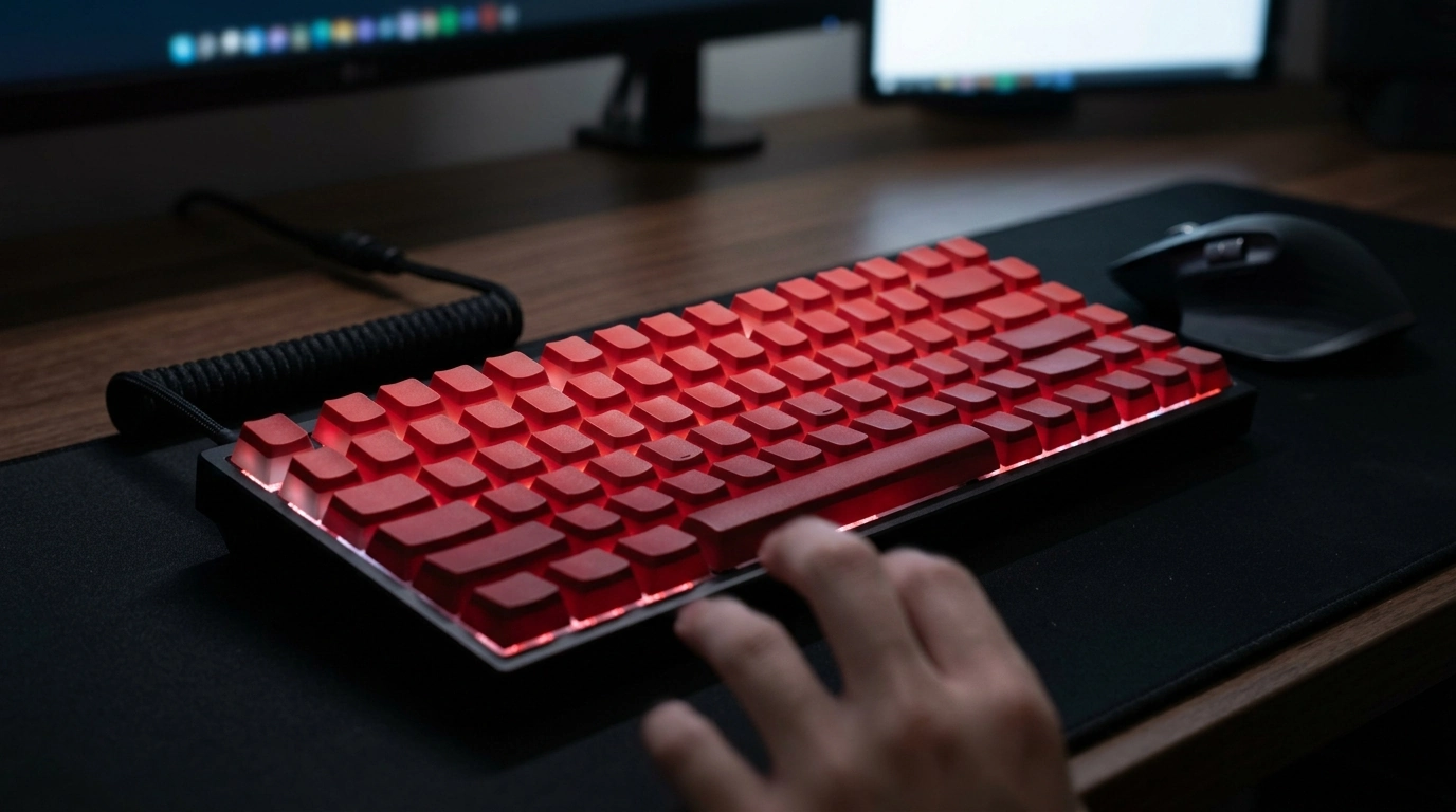 Red Gradient Side-Print Shine-Through PBT Keycaps Guide
